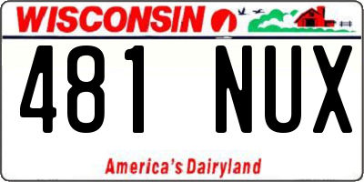 WI license plate 481NUX