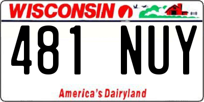 WI license plate 481NUY