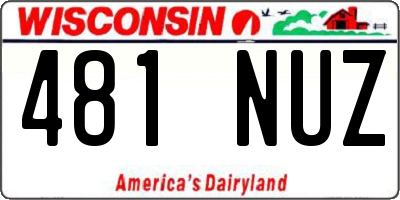 WI license plate 481NUZ
