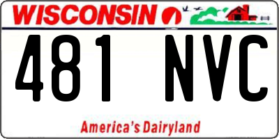WI license plate 481NVC