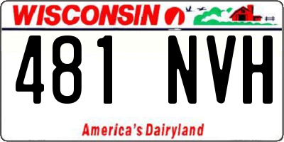 WI license plate 481NVH