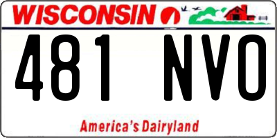 WI license plate 481NVO