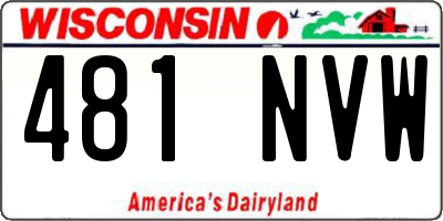 WI license plate 481NVW