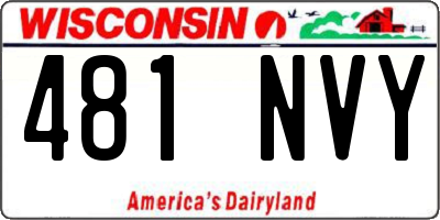 WI license plate 481NVY