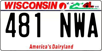 WI license plate 481NWA