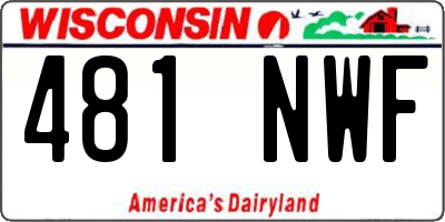 WI license plate 481NWF