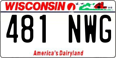 WI license plate 481NWG