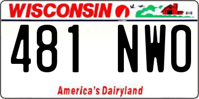 WI license plate 481NWO