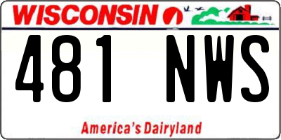 WI license plate 481NWS