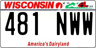 WI license plate 481NWW