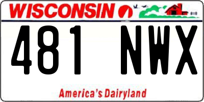 WI license plate 481NWX