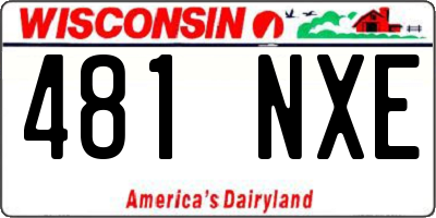 WI license plate 481NXE