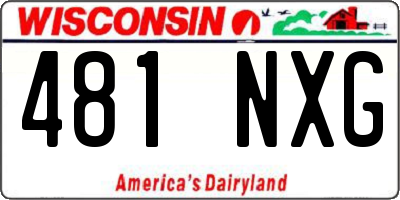 WI license plate 481NXG
