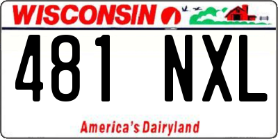 WI license plate 481NXL