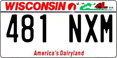 WI license plate 481NXM