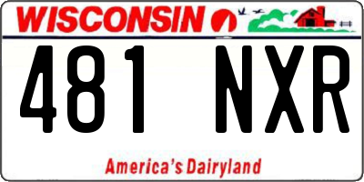 WI license plate 481NXR