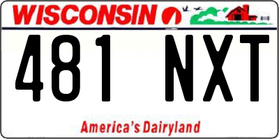 WI license plate 481NXT