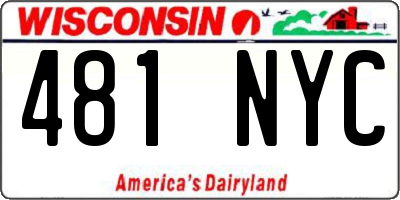 WI license plate 481NYC