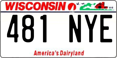 WI license plate 481NYE