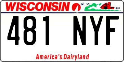 WI license plate 481NYF