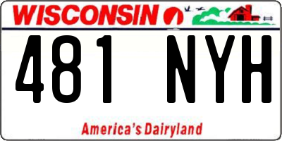 WI license plate 481NYH