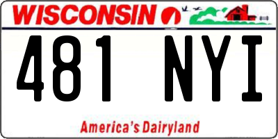 WI license plate 481NYI