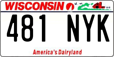 WI license plate 481NYK