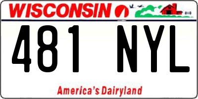 WI license plate 481NYL