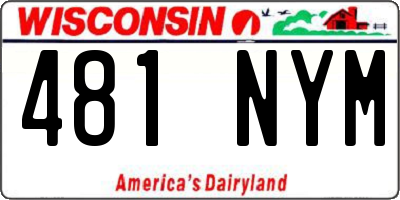 WI license plate 481NYM