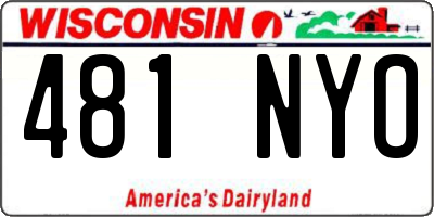 WI license plate 481NYO