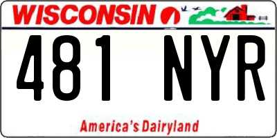 WI license plate 481NYR