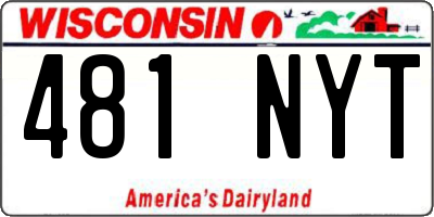 WI license plate 481NYT
