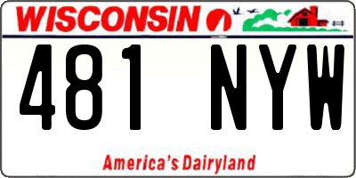 WI license plate 481NYW