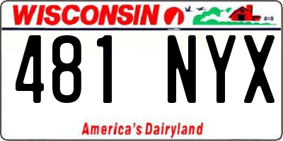 WI license plate 481NYX