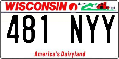WI license plate 481NYY
