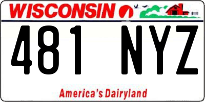 WI license plate 481NYZ