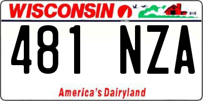 WI license plate 481NZA