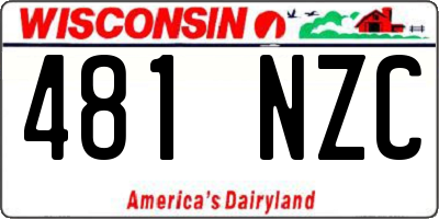 WI license plate 481NZC