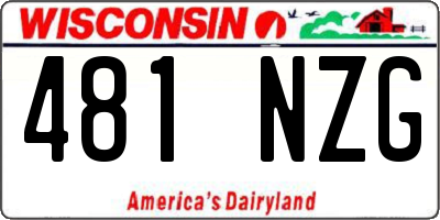WI license plate 481NZG