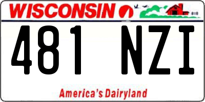 WI license plate 481NZI
