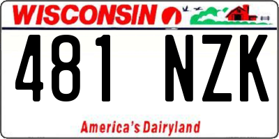 WI license plate 481NZK