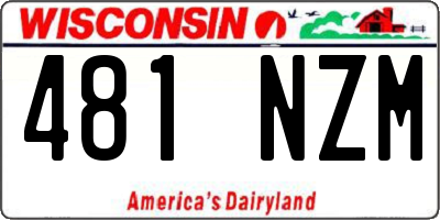 WI license plate 481NZM