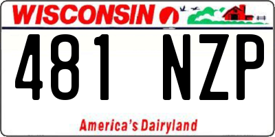 WI license plate 481NZP