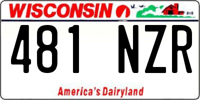 WI license plate 481NZR