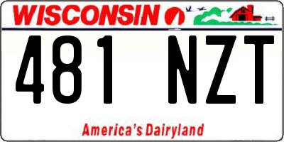 WI license plate 481NZT