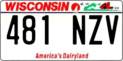 WI license plate 481NZV