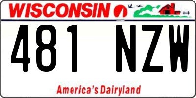 WI license plate 481NZW