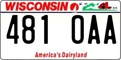 WI license plate 481OAA