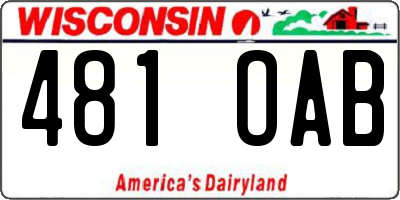 WI license plate 481OAB