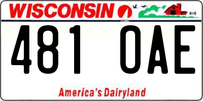 WI license plate 481OAE